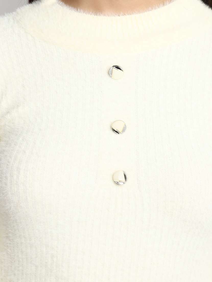 women cream cotton wool pullover - 20362862 -  Standard Image - 5