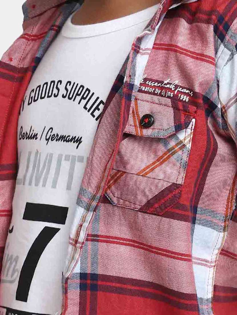 boys red 100% cotton shirt - 20362909 -  Standard Image - 5