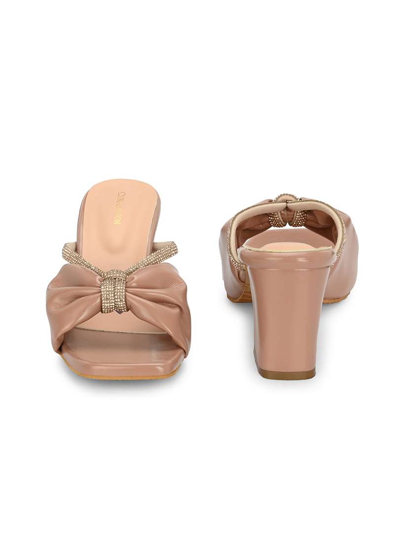 peach synthetic slip on sandals - 20363815 -  Standard Image - 5