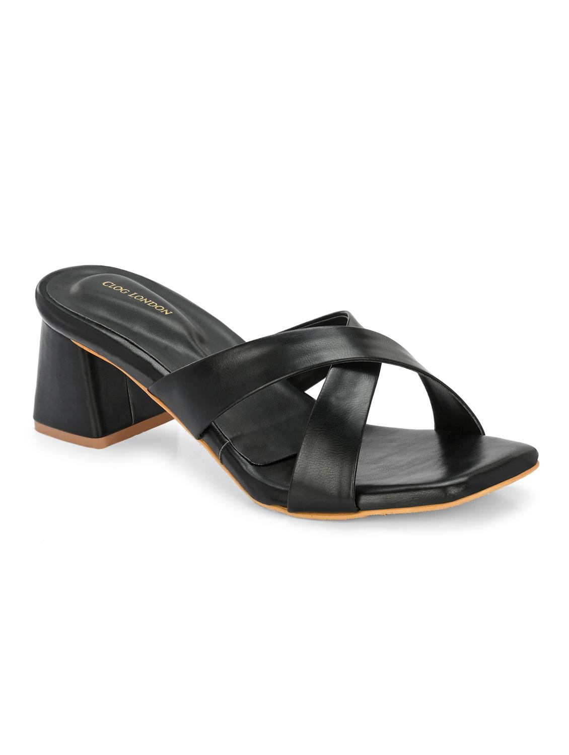 black synthetic slip on sandals - 20363831 -  Zoom Image - 0