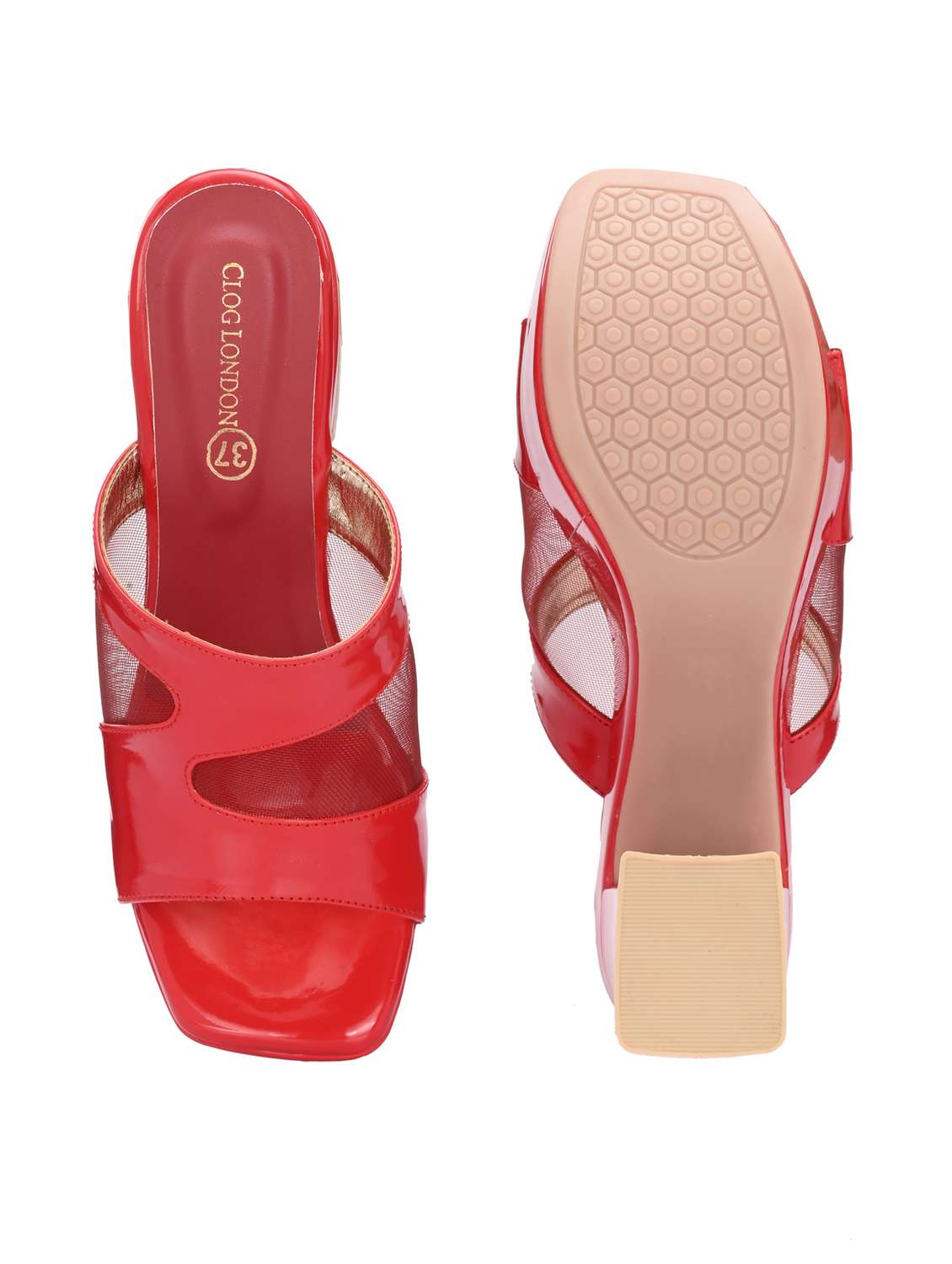 red slip on sandal - 20363837 -  Standard Image - 3