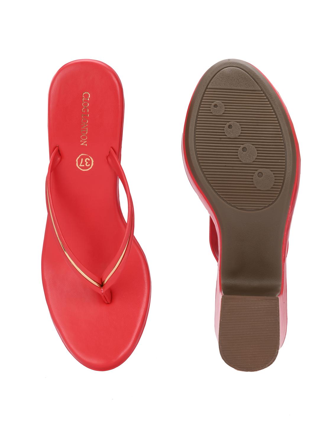 red slip on sandal - 20363839 - Standard Image - 3