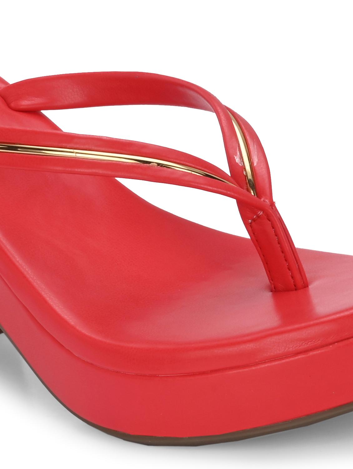 red slip on sandal - 20363839 - Standard Image - 5