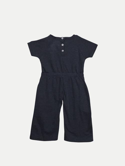 navy blue cotton solid jump suit - 20364563 - Standard Image - 0