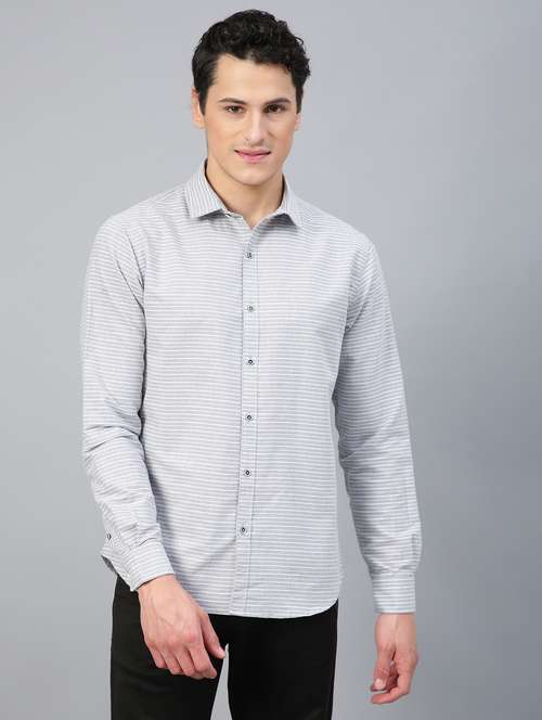 men grey checkered long sleeves casual shirt - 20365142 -  Standard Image - 0