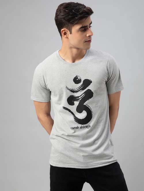 grey printed short sleeve t-shirt - 20366367 -  Standard Image - 0