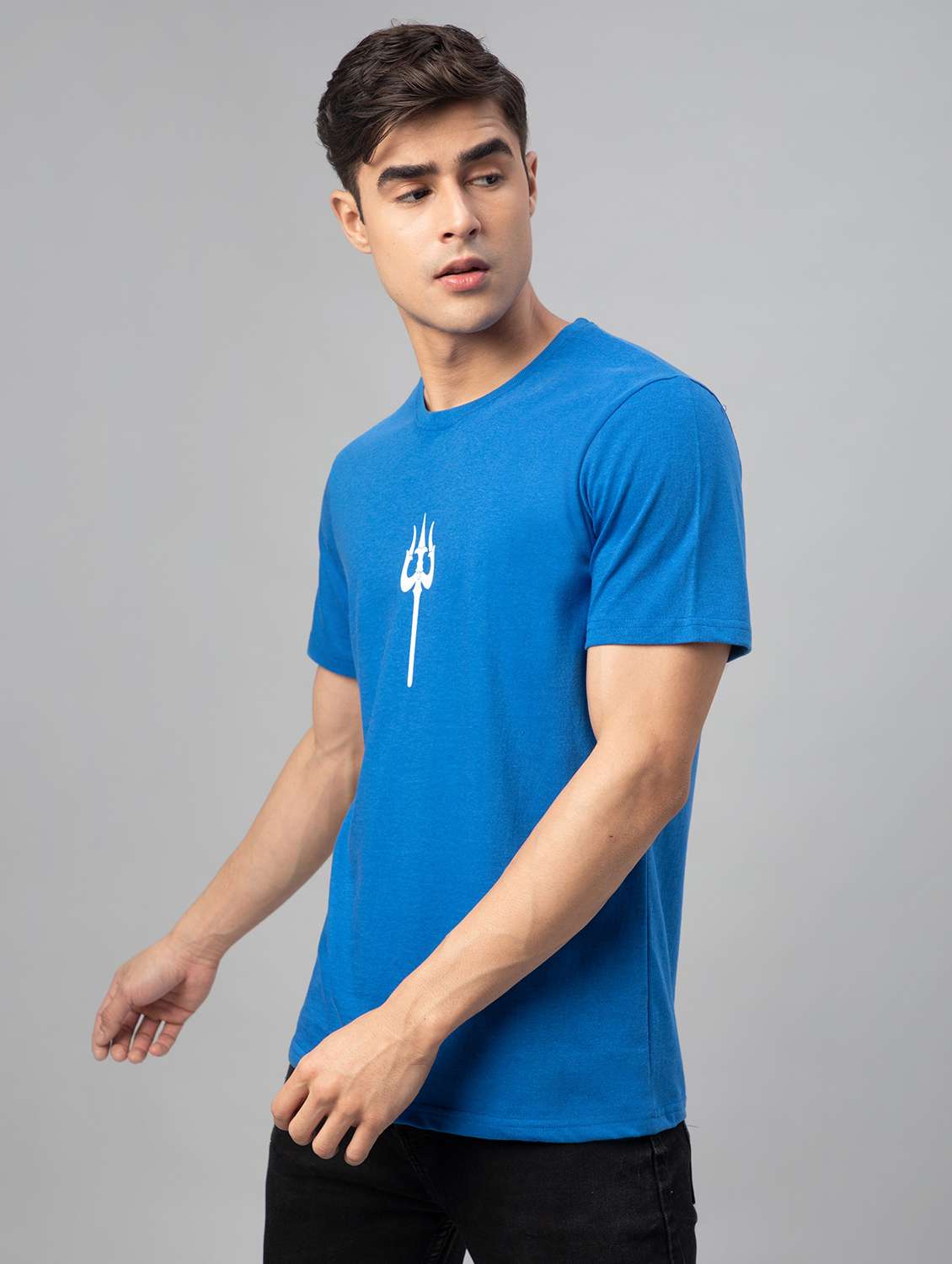 blue printed short sleeve t-shirt - 20366373 -  Standard Image - 3