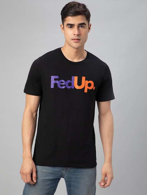 black printed short sleeve t-shirt - 20366488 -  Standard Image - 0