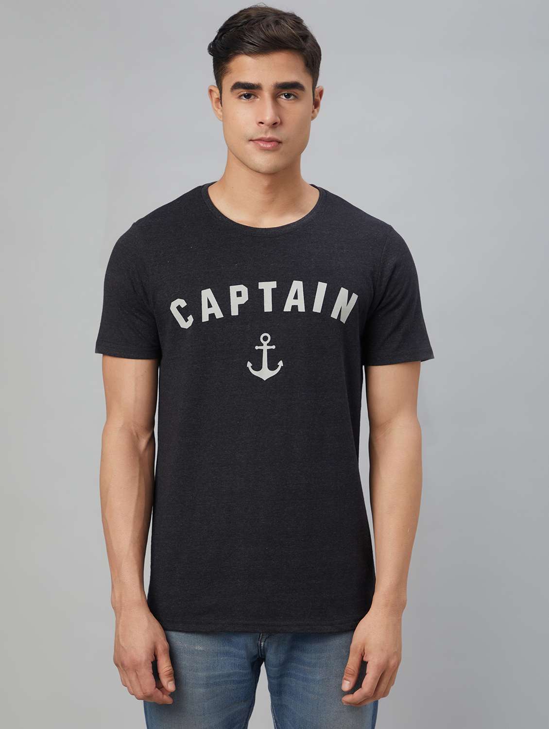 black printed short sleeve t-shirt - 20367078 -  Standard Image - 3