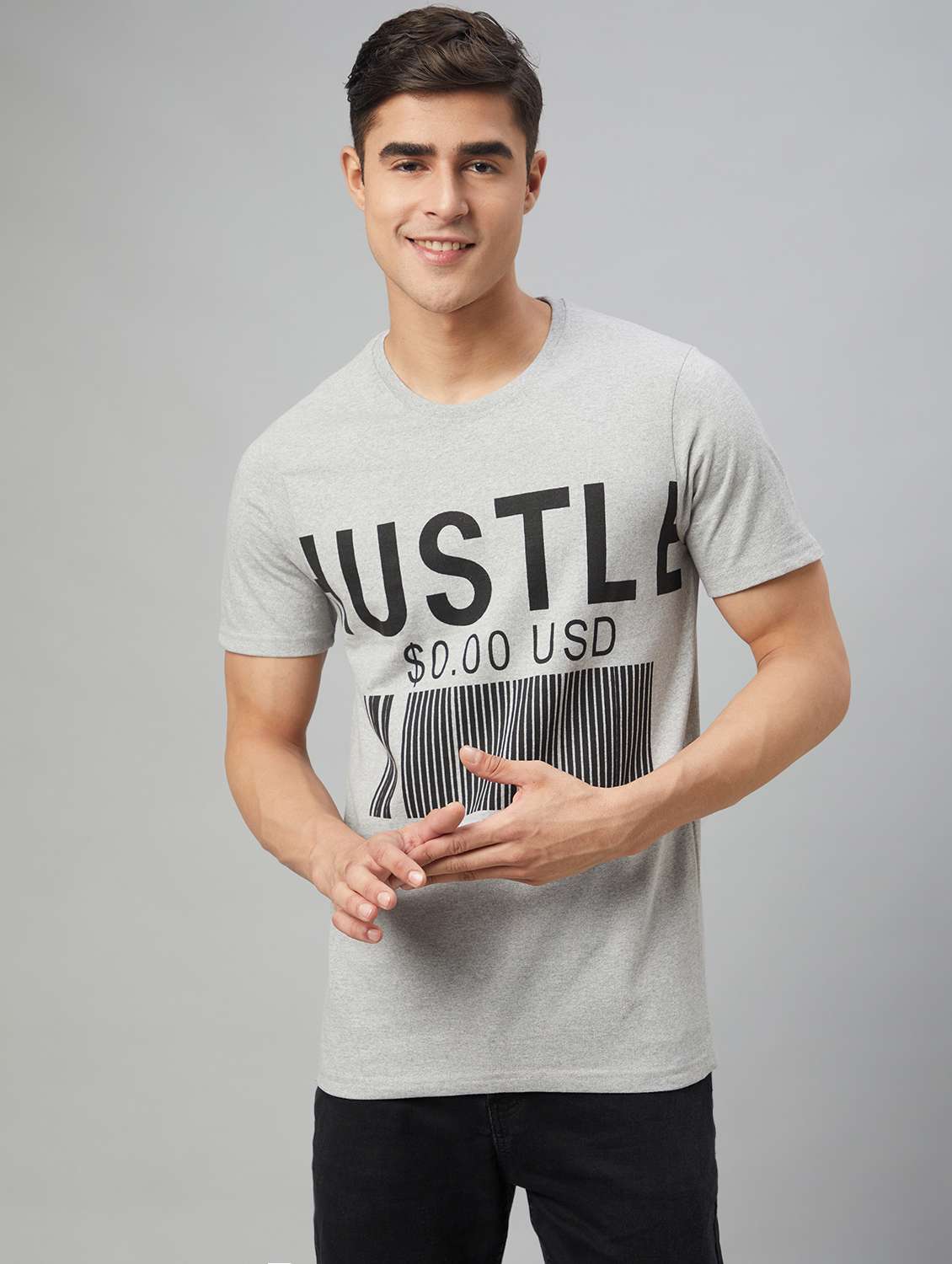 men round neck front print t-shirt - 20367081 -  Standard Image - 3