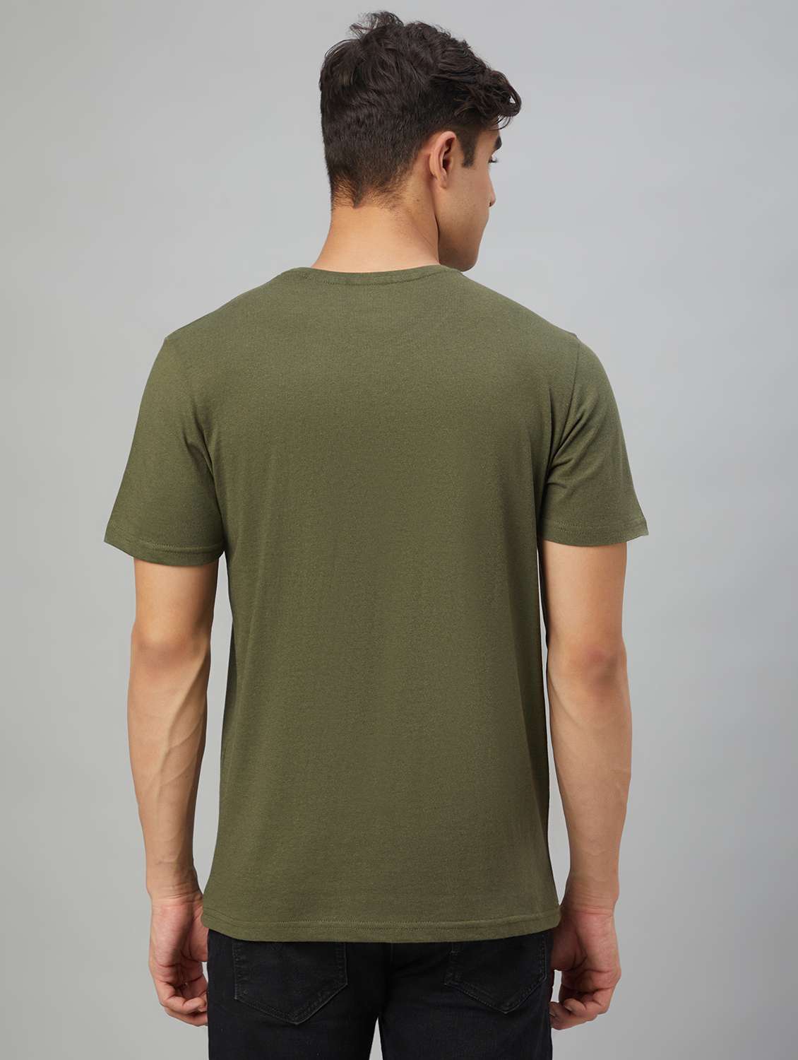 olive printed short sleeve t-shirt - 20367083 -  Standard Image - 3