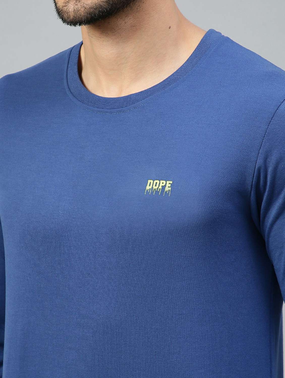 blue solid long sleeve t-shirt - 20367241 -  Standard Image - 3