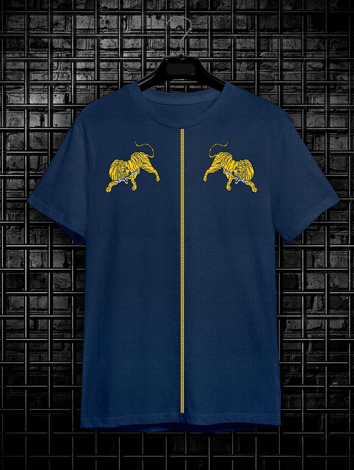 blue graphic print short sleeve t-shirt