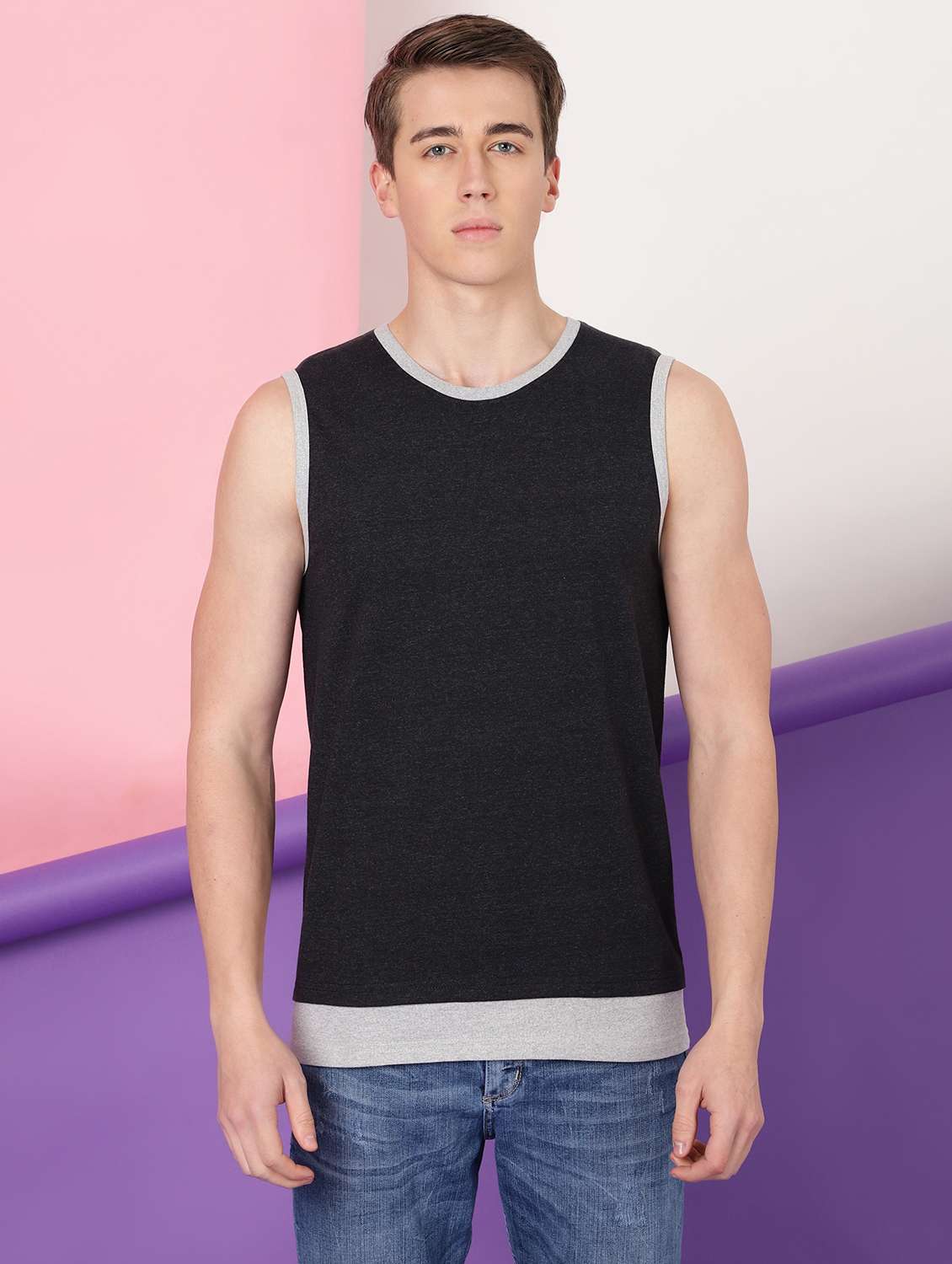 black cotton vest