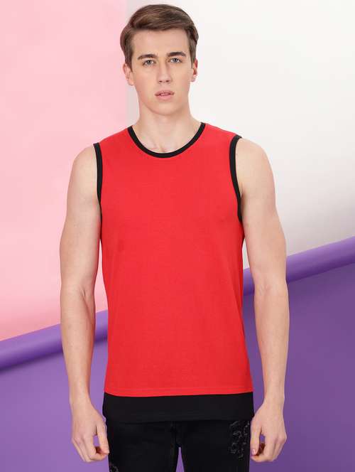 red cotton vest - 20367292 -  Standard Image - 0