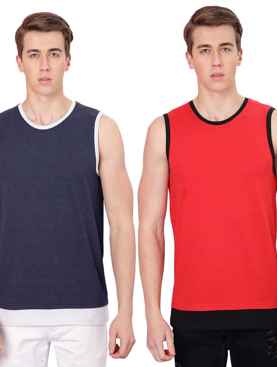 pack of 2 round neck vest
