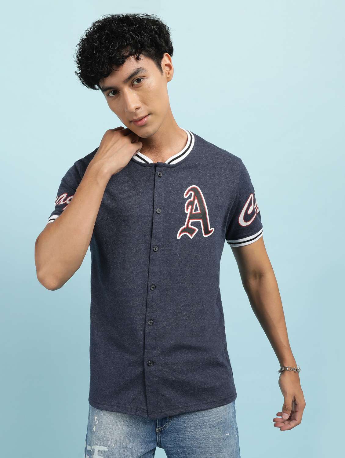 men placement print short sleeve t-shirt