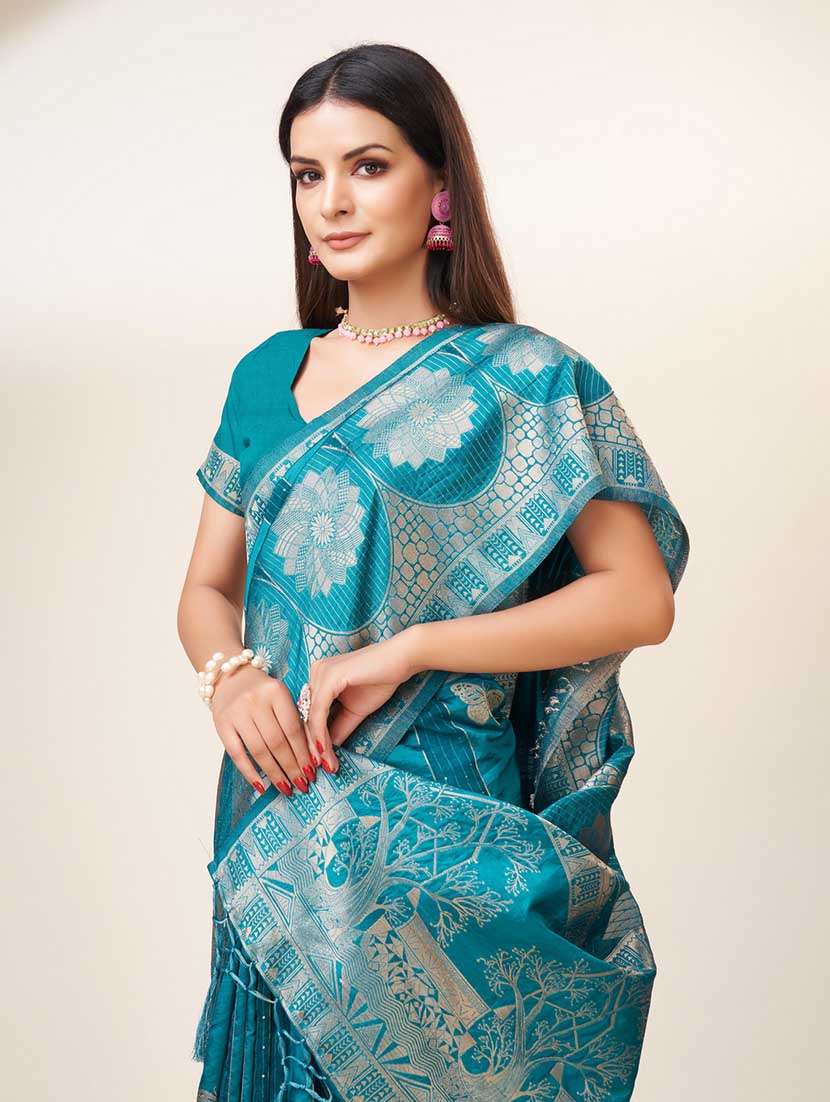 women self design banarasi saree with blouse - 20367461 -  Standard Image - 3