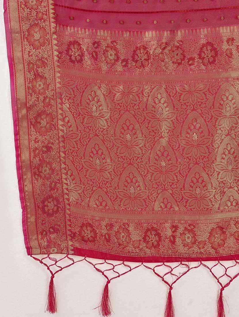 red colored bordered saree with blouse - 20367489 - Standard Image - 5