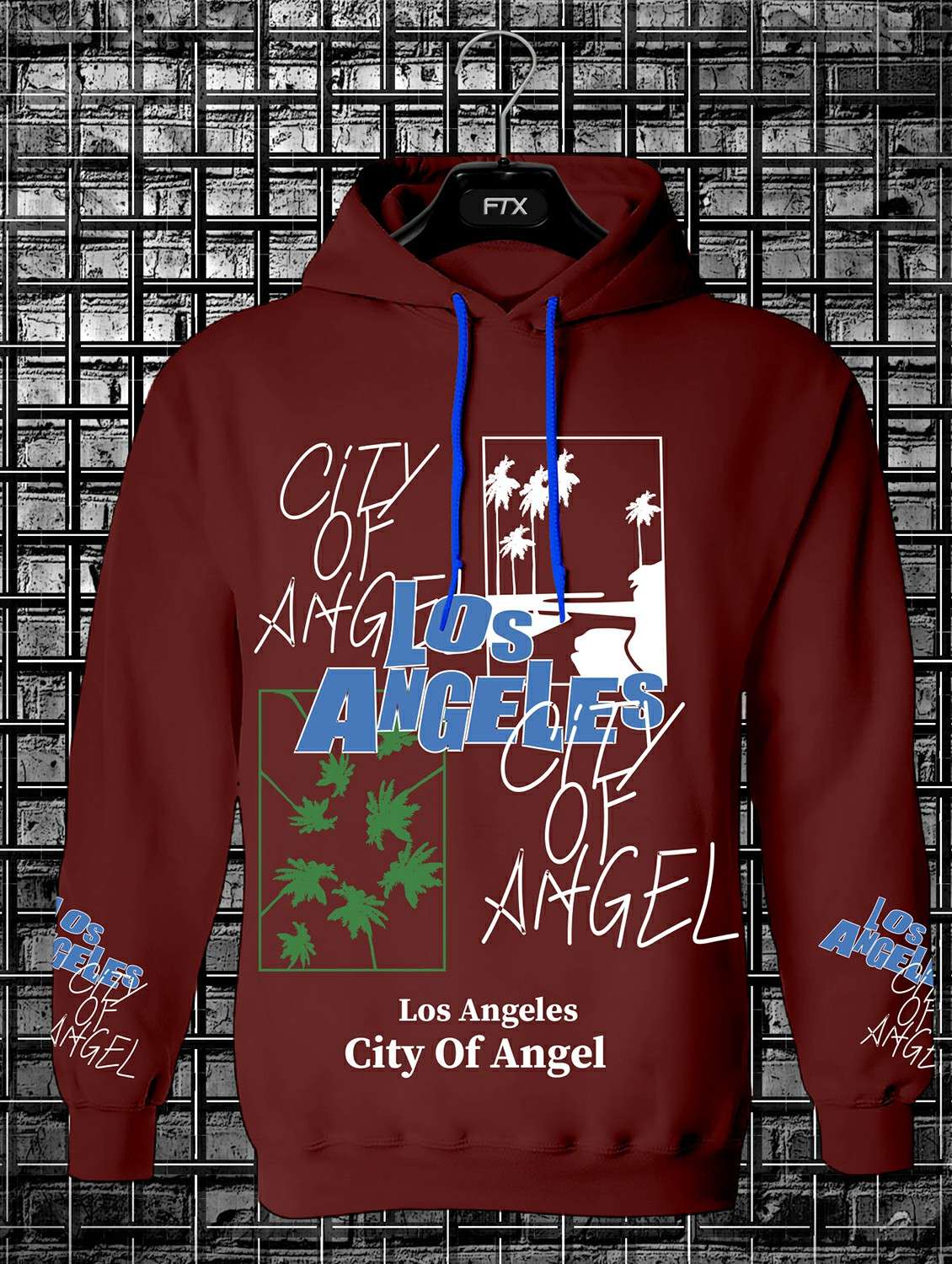 mens hood neck front print sweatshirt - 20367593 -  Zoom Image - 0