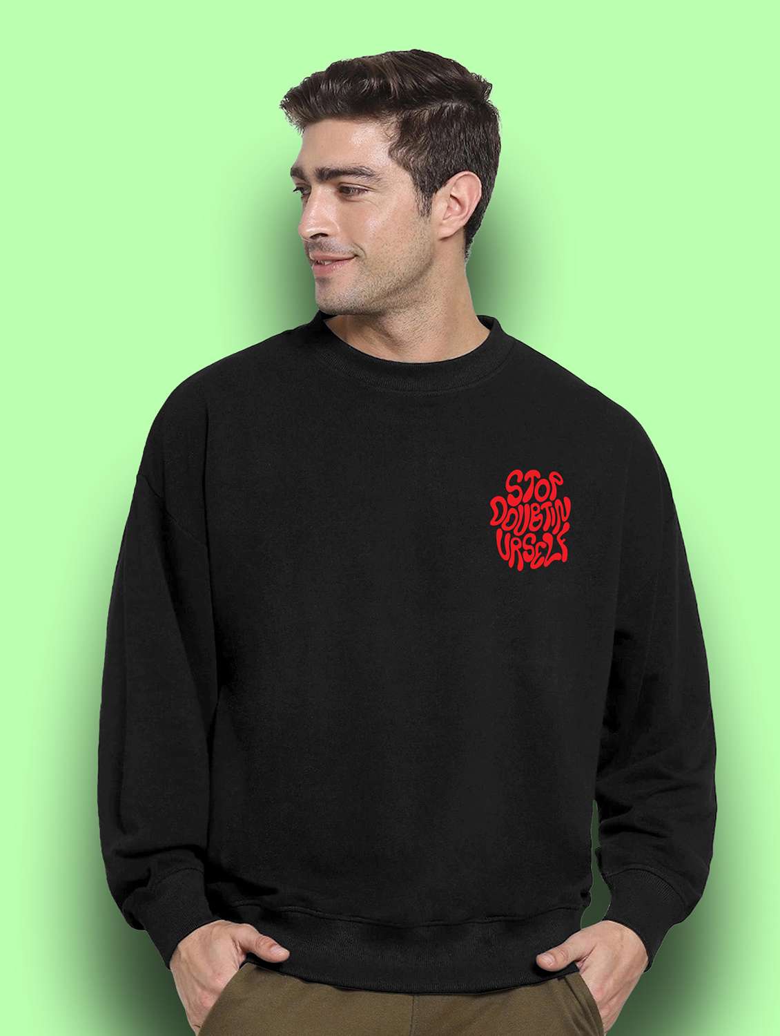 mens placement print sweatshirt