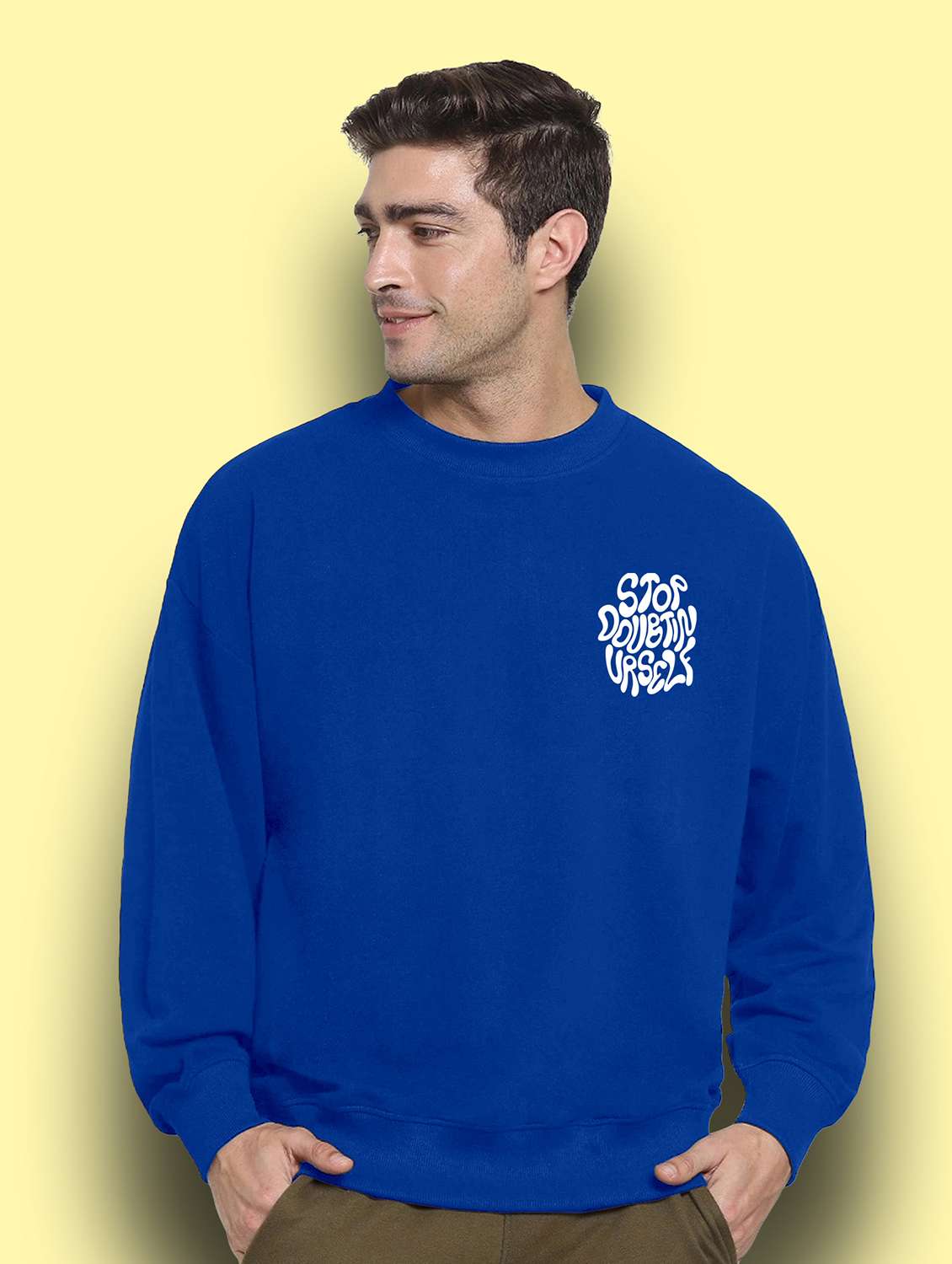 men long sleeves front & back print sweatshirt