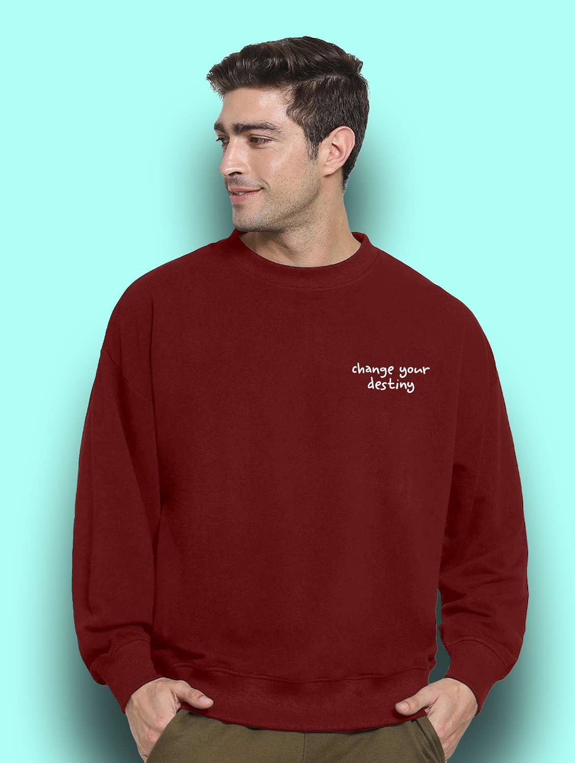 mens placement print sweatshirt
