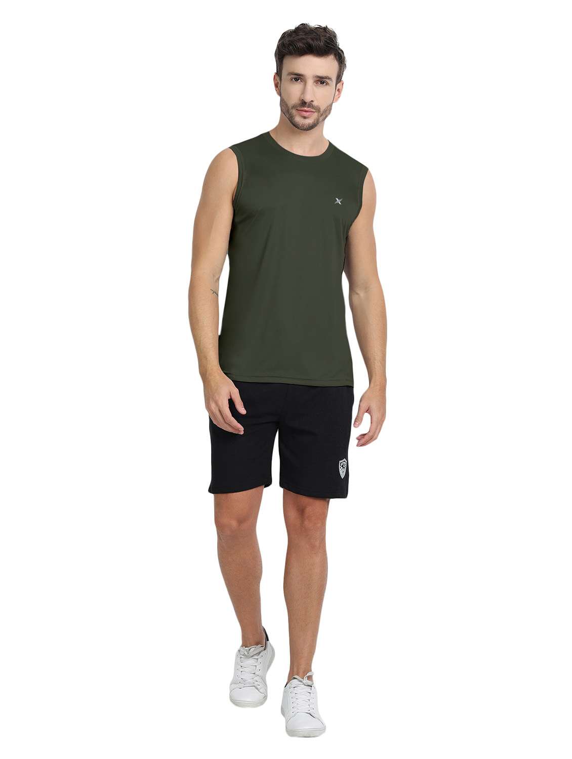 olive green polyester vest - 20367682 -  Standard Image - 3