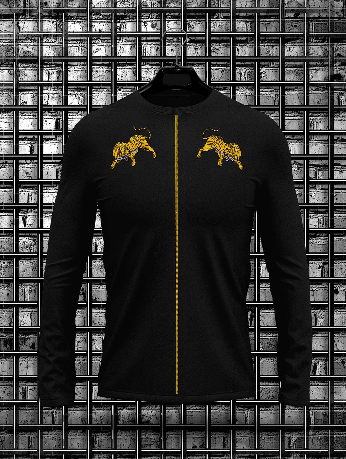 men printed long sleeves t-shirt