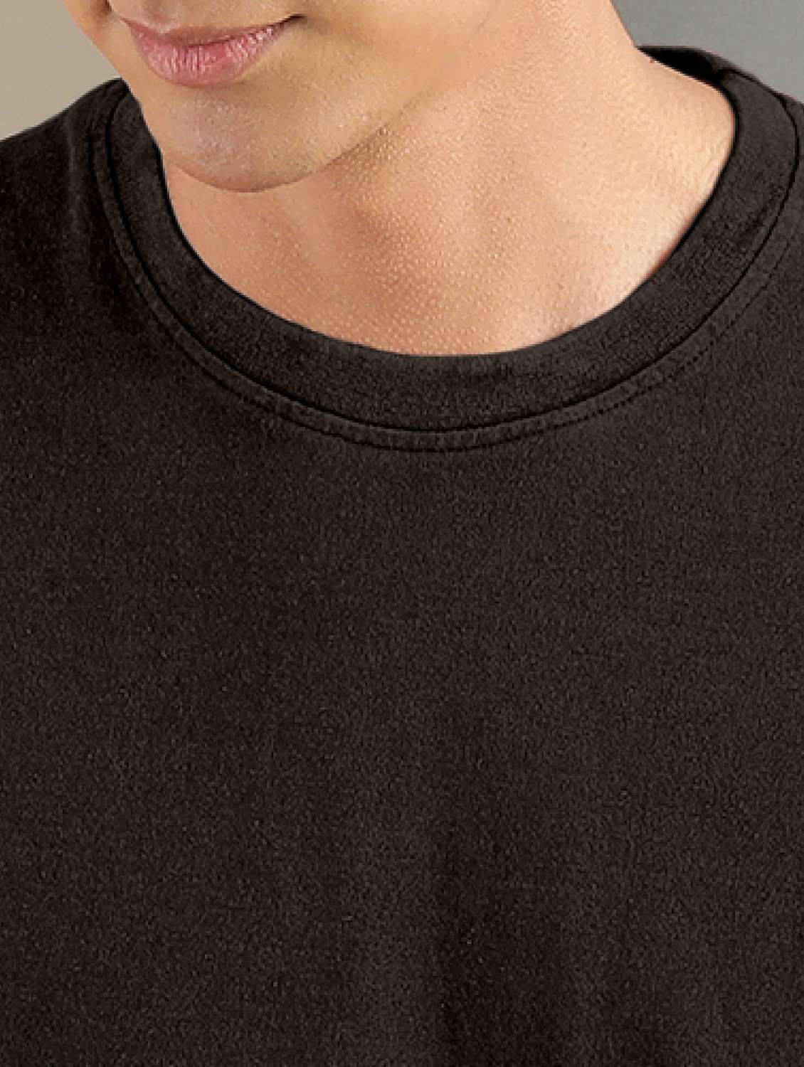 brown solid short sleeve t-shirt - 20367737 -  Standard Image - 3