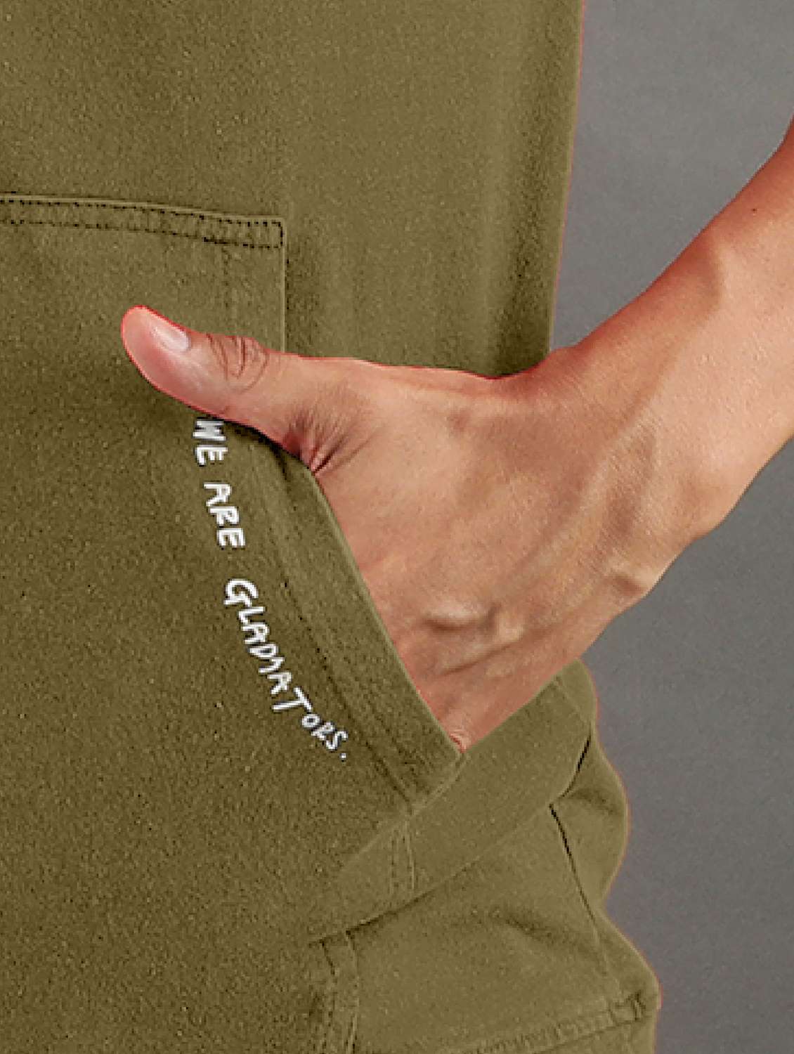 men olive round neck cotton blend regular t-shirt - 20367750 -  Standard Image - 3