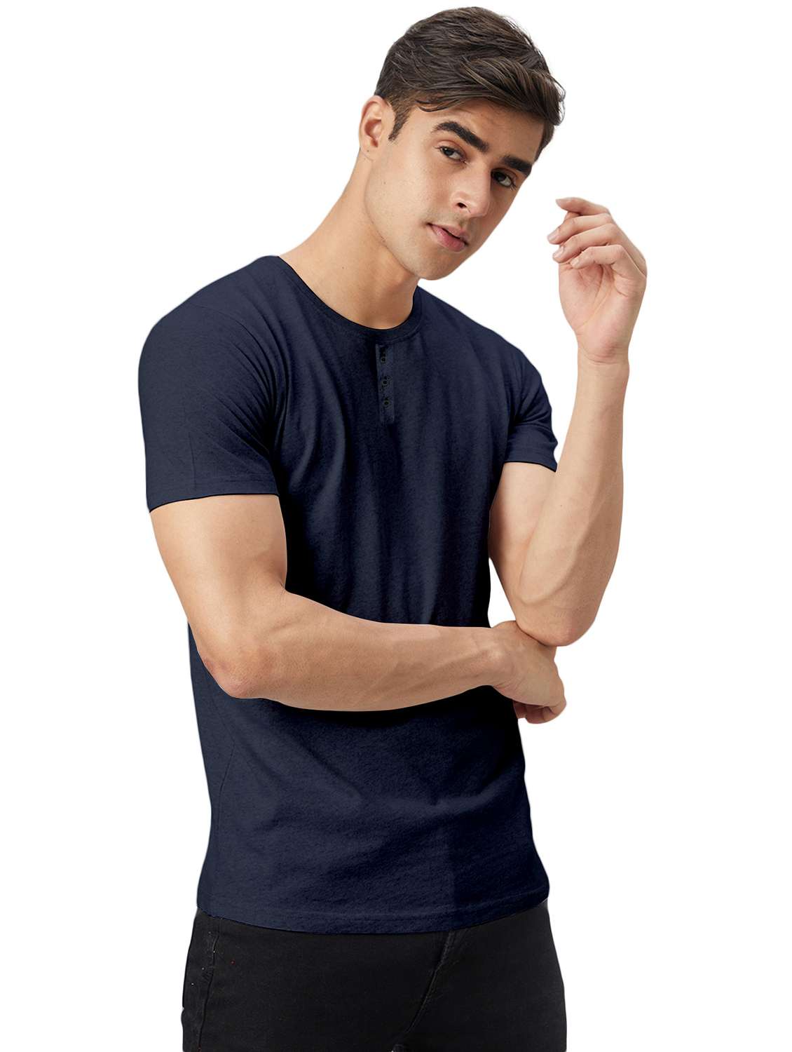 men round neck plain t-shirt