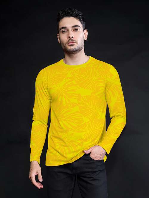 yellow long sleeve all over print t-shirt - 20367782 -  Standard Image - 0