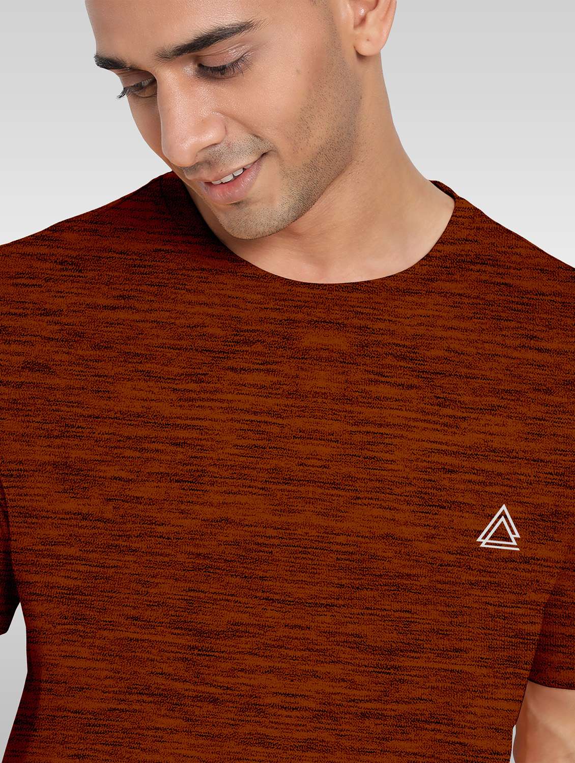 men rust round neck polyester regular t-shirt - 20367863 -  Standard Image - 3