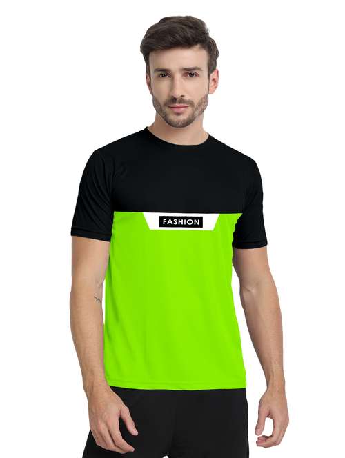 green color block short sleeve t-shirt - 20367880 -  Standard Image - 0
