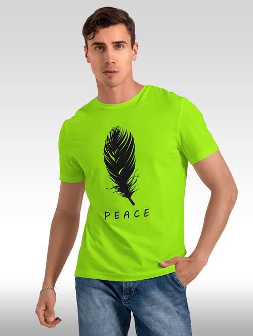 green short sleeve front print t-shirt - 20367887 -  Standard Image - 0