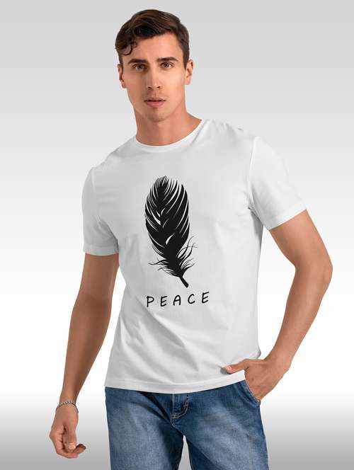 white short sleeve front print t-shirt - 20367889 -  Standard Image - 0