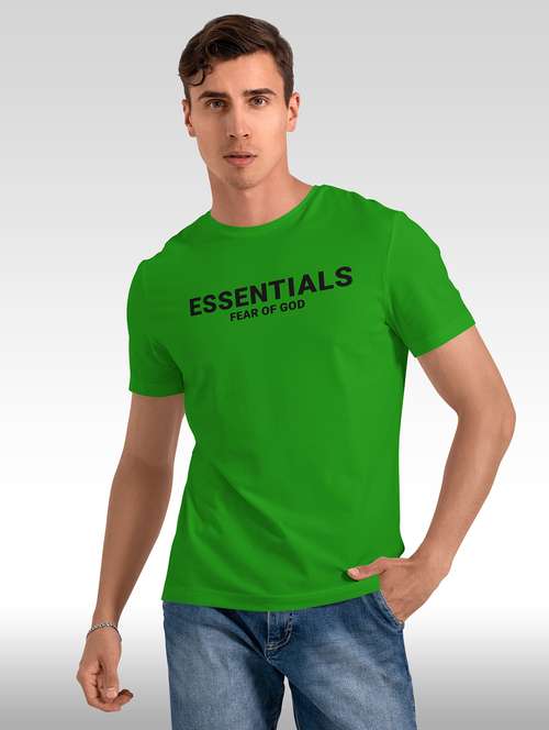 green short sleeve chest print t-shirt - 20367890 -  Standard Image - 0