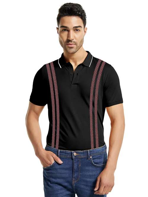 black striped polo t-shirt - 20367908 -  Standard Image - 0