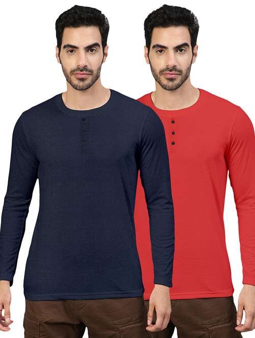pack of 2 multi colored solid t-shirt - 20368060 -  Standard Image - 0
