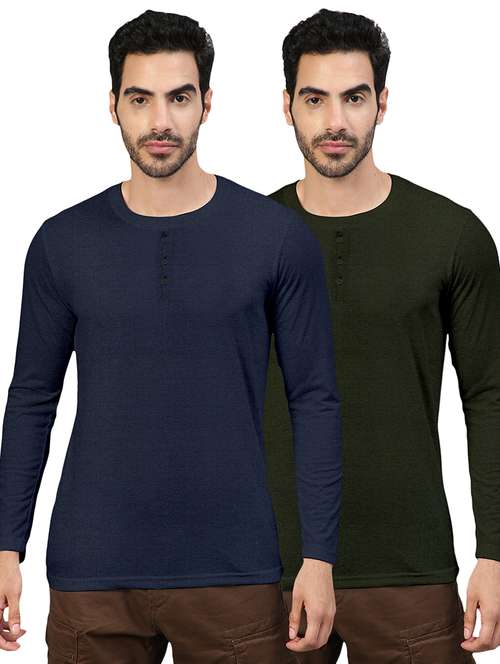 pack of 2 multi colored solid t-shirt - 20368061 -  Standard Image - 0