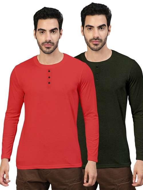 pack of 2 multi colored solid t-shirt - 20368076 -  Standard Image - 0