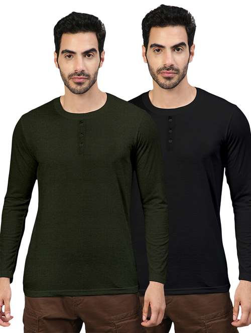pack of 2 multi colored solid t-shirt - 20368084 -  Standard Image - 0