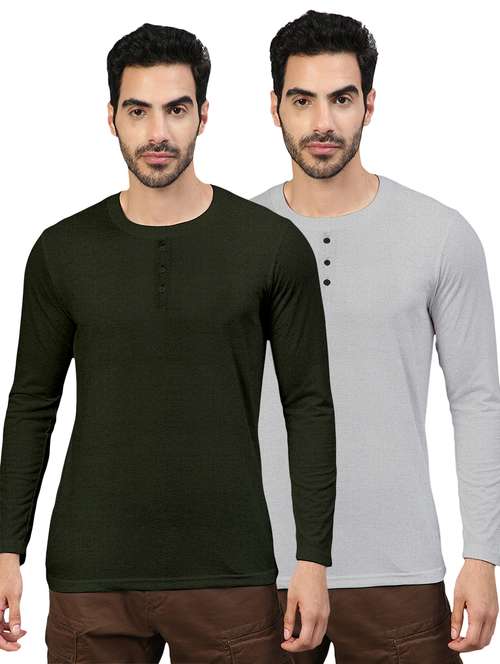 pack of 2 multi colored solid t-shirt - 20368086 -  Standard Image - 0