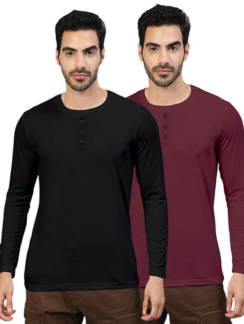 pack of 2 multi colored solid t-shirt - 20368097 -  Standard Image - 0