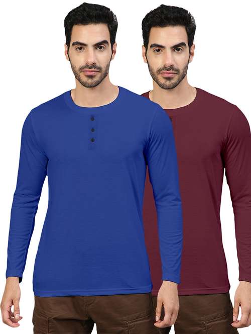 pack of 2 multi colored solid t-shirt - 20368100 -  Standard Image - 0