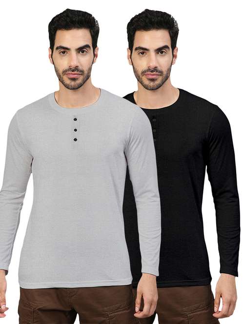 pack of 2 multi colored solid t-shirt - 20368101 -  Standard Image - 0