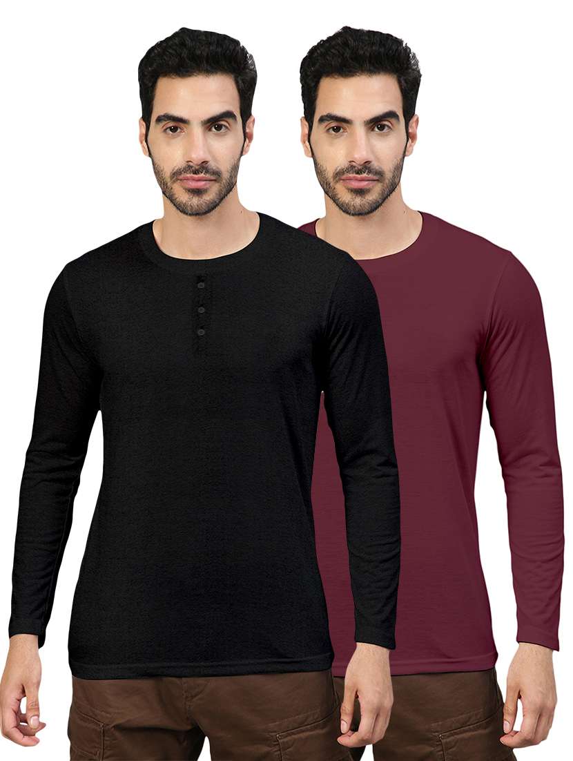 pack of 2 multi colored solid t-shirt