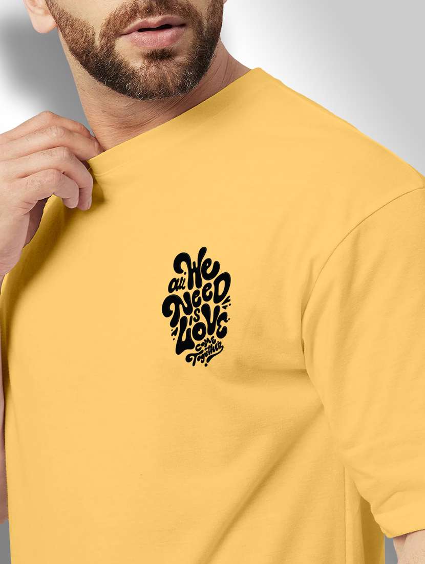 yellow printed round neck t-shirt - 20368669 -  Standard Image - 3