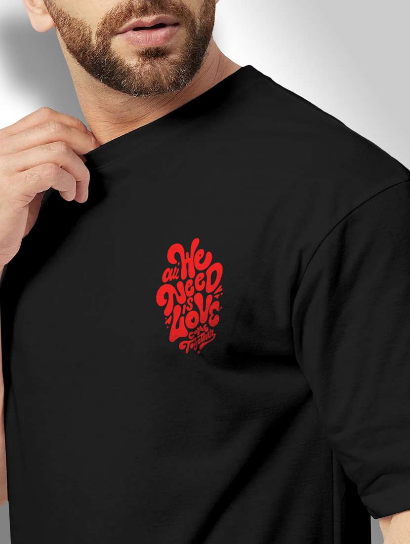 black printed round neck t-shirt - 20368670 -  Standard Image - 3